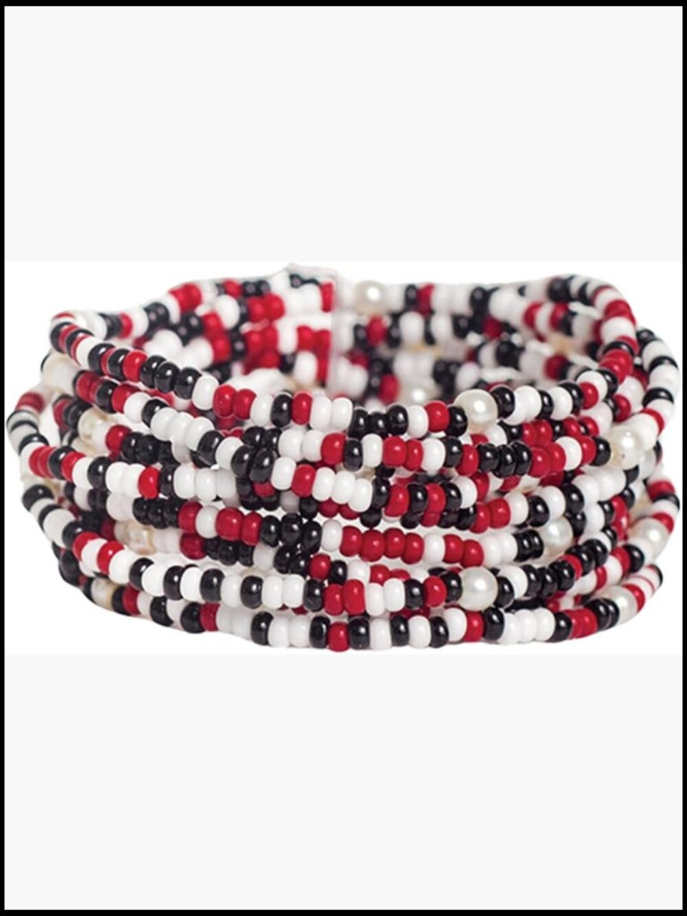 Game Day Bracelet Stack Set of 10 Stretch Beaded Football Spirit Jewelry